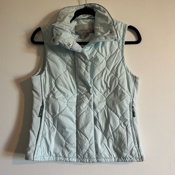 Nike Jackets & Blazers - Nike Light Blue Quilted Outdoor Classic Activewear Vest Size Small EUC